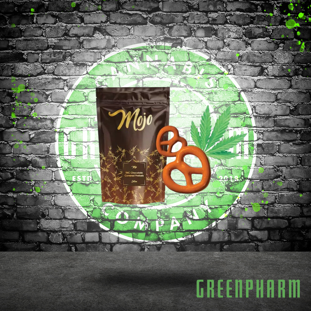 Photograph of product: Mojo | 200MG | Chocolate Covered Pretzels