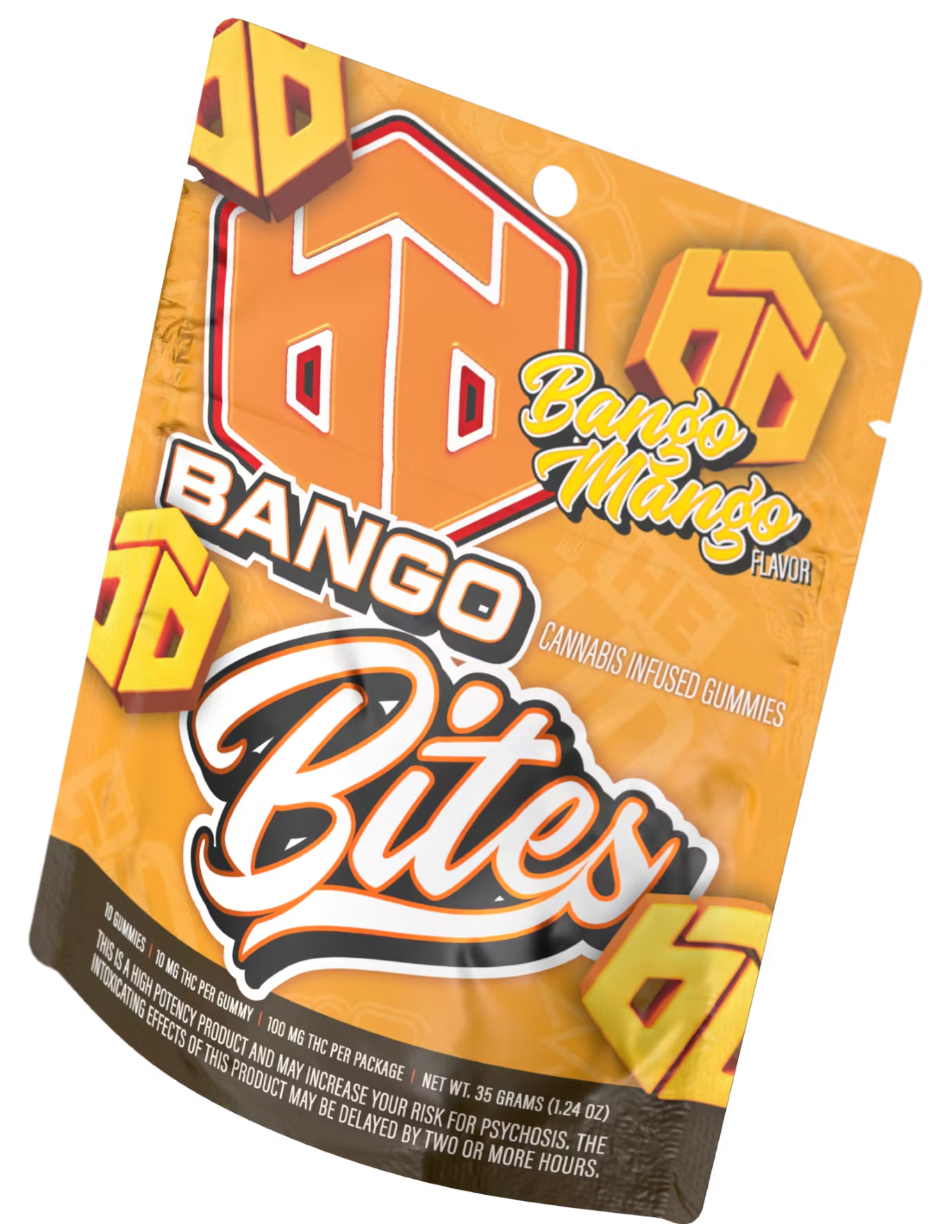 Photograph of product: Bango Bites - Bango Mango Gummies - 100mg (10pcs)