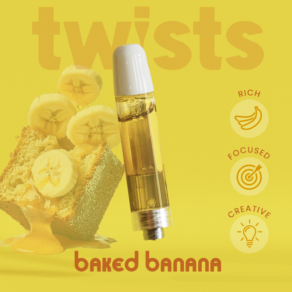 Photograph of product: Oil Twist - Baked Banana - Cartridge - 1000 mg