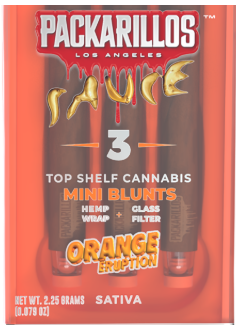 Photograph of product: Infused 3PK Packarillos w/Live Resin - Orange Eruptions - 0.75g