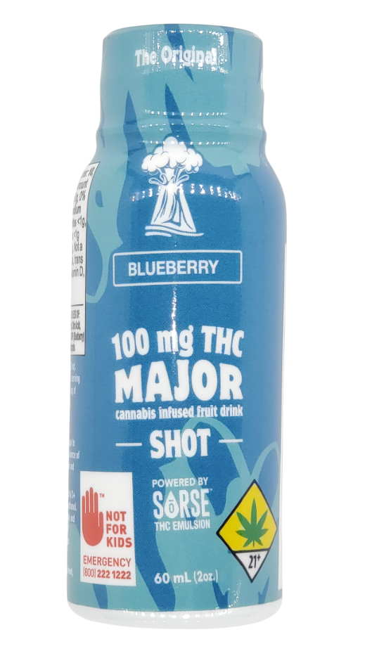 Photograph of product: Major Blast Shot Blueberry 100mg