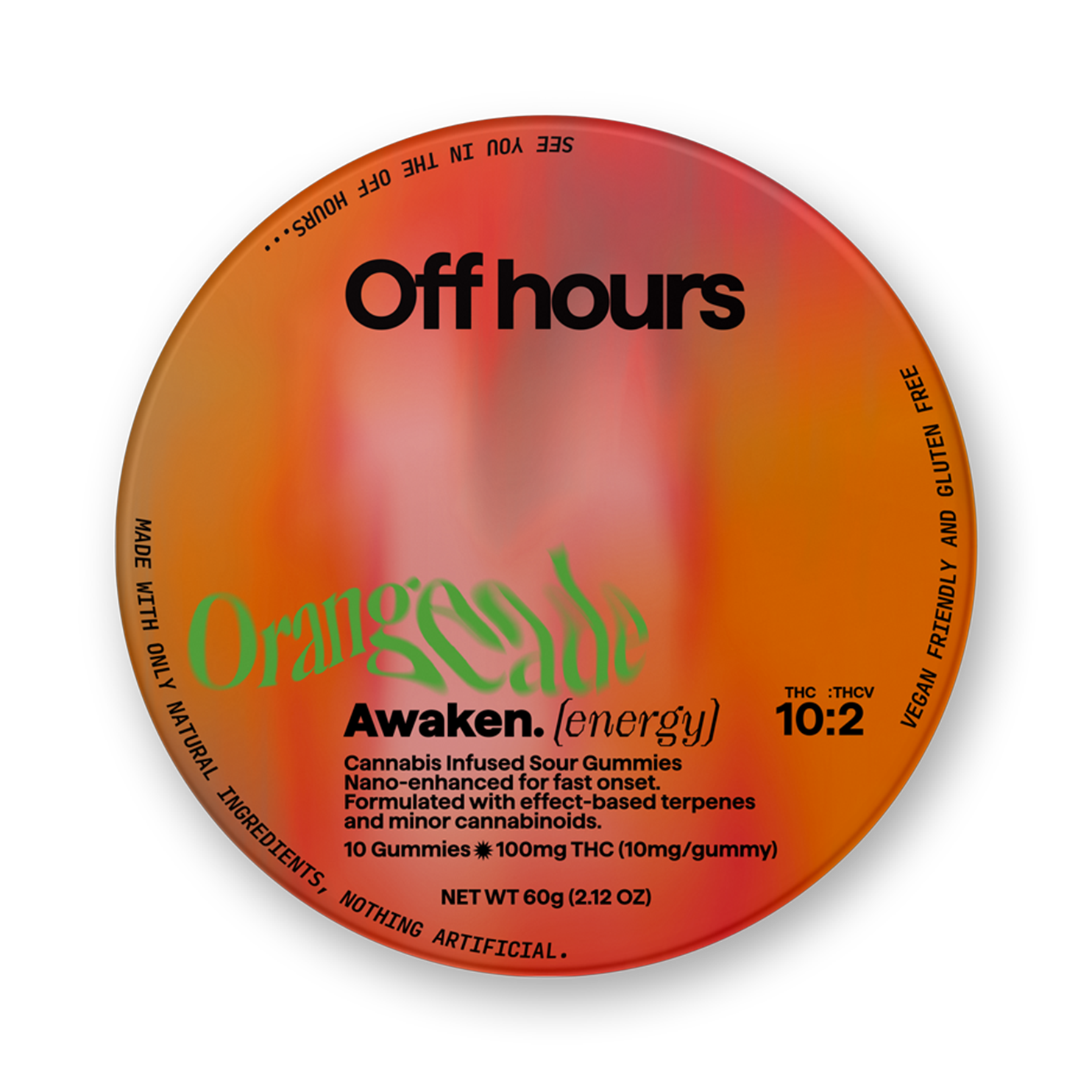 Photograph of product: Awaken [Energy] 10-Pack Edibles 100mg - Orangeade