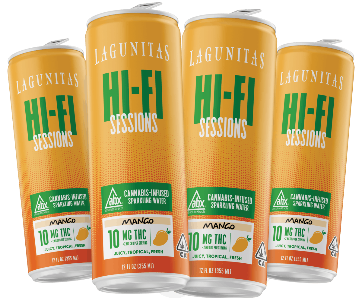 Photograph of product: Hi-Fi Sessions - Mango 4-pack (10mg TH-oui per can) - Lagunitas