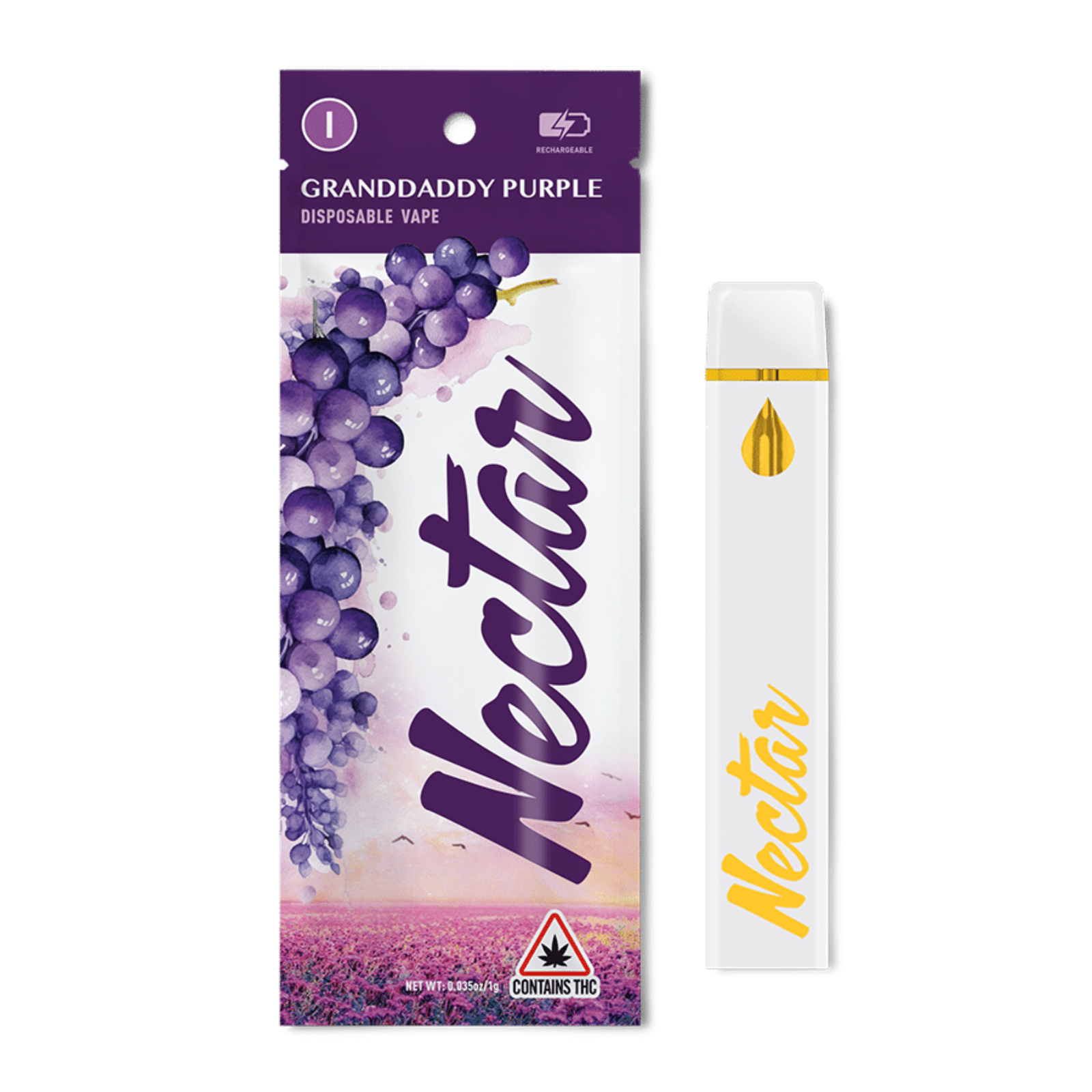 Photograph of product: 1000mg Disposable Vape | Granddadddy Purple | Nectar
