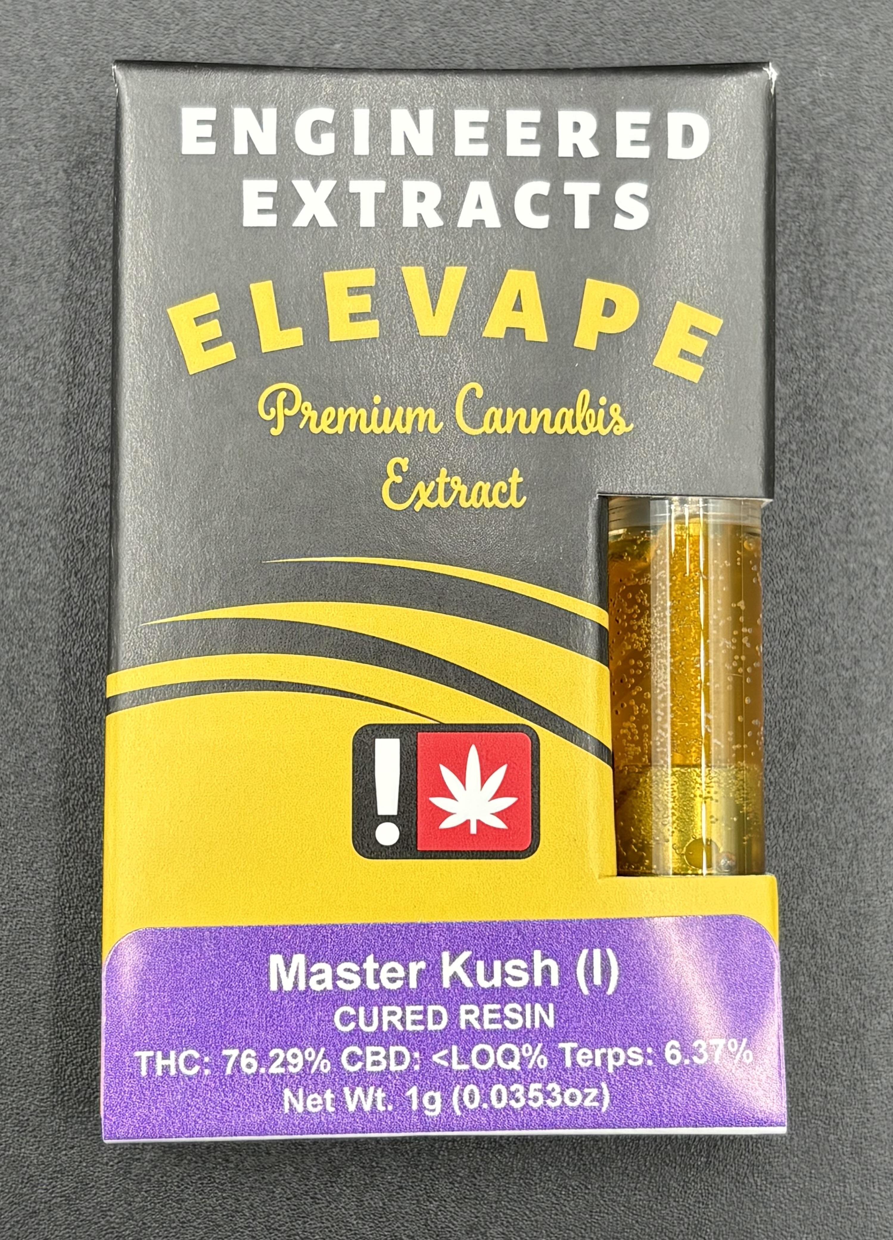 Photograph of product: E.E. Elevate - Master Kush (I) - Cured Resin Cart.