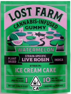 Photograph of product: Watermelon x Ice Cream Cake [I] - 10MG Live Rosin Gummy Single