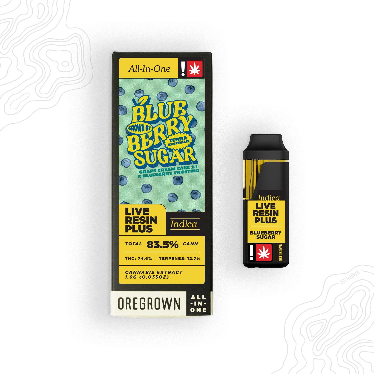 Photograph of product: Oregrown | Blueberry Sugar | Live Resin+ AiO