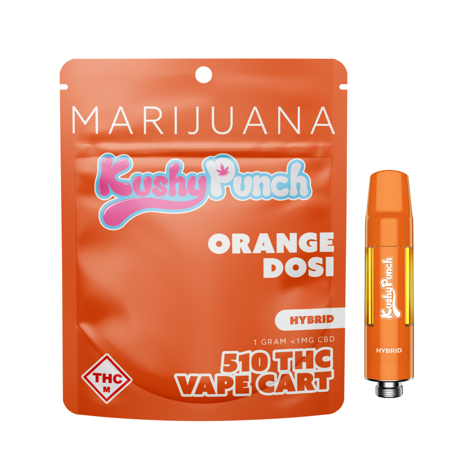 Photograph of product: KUSHY PUNCH - CART DISTILLATE - 1G - ORANGE DOSI - Oui'd