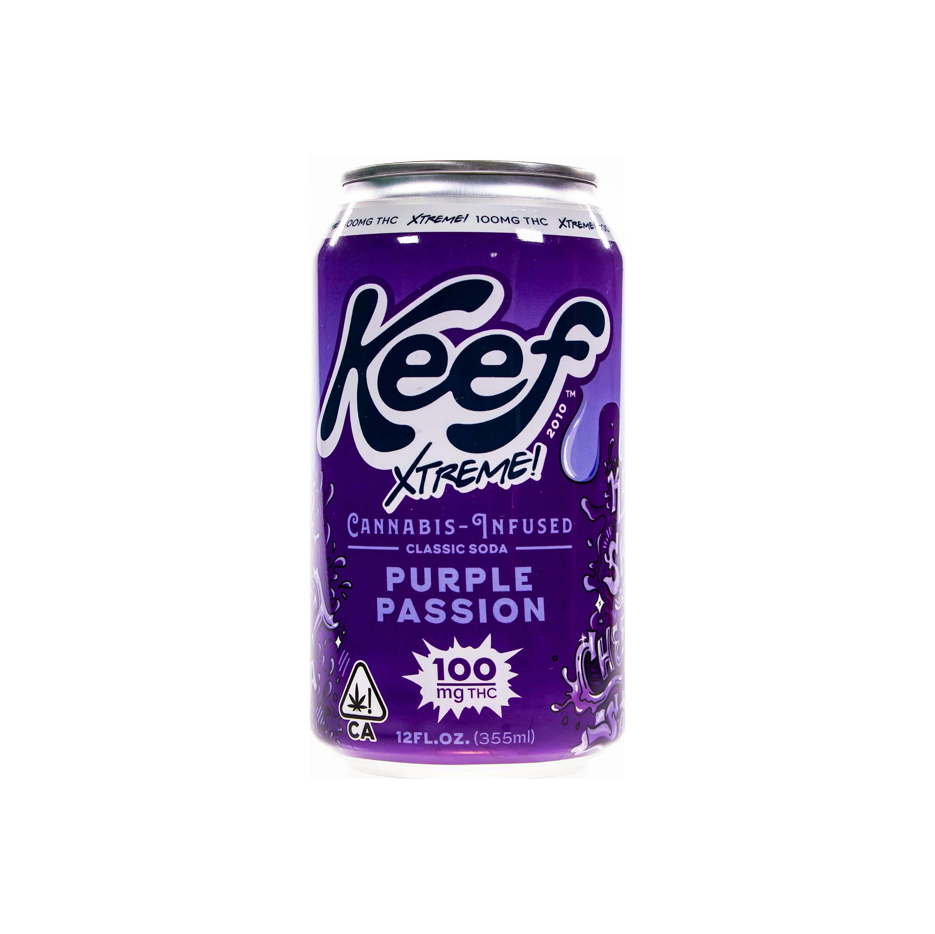 Photograph of product: Keef Xtreme | Purple Passion Soda (12oz - 100mg TH-oui)