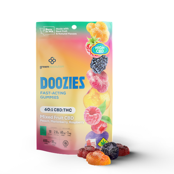 Photograph of product: Green Revolution - Doozies - CBD Peach 60:1 10pk