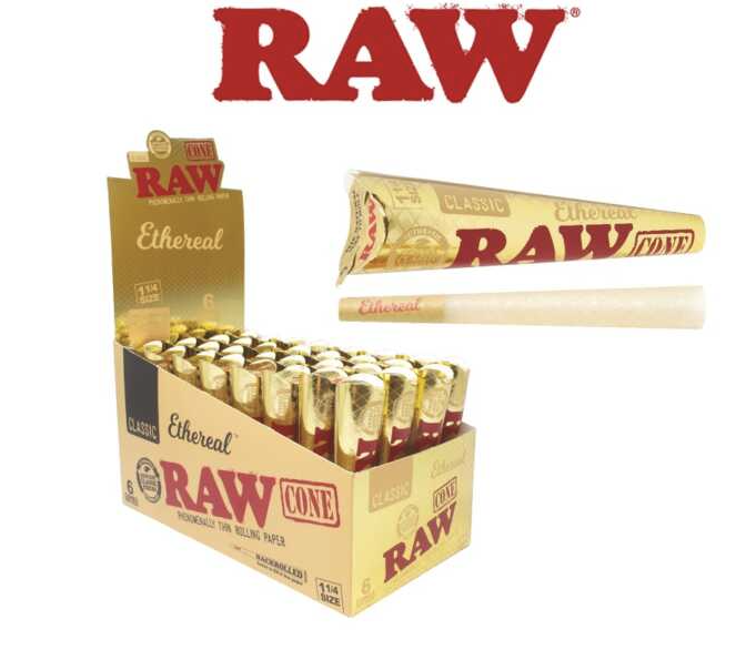 Photograph of product: Rolling Papers | Ethereal Raw 1 1/4 Cones | 6pk