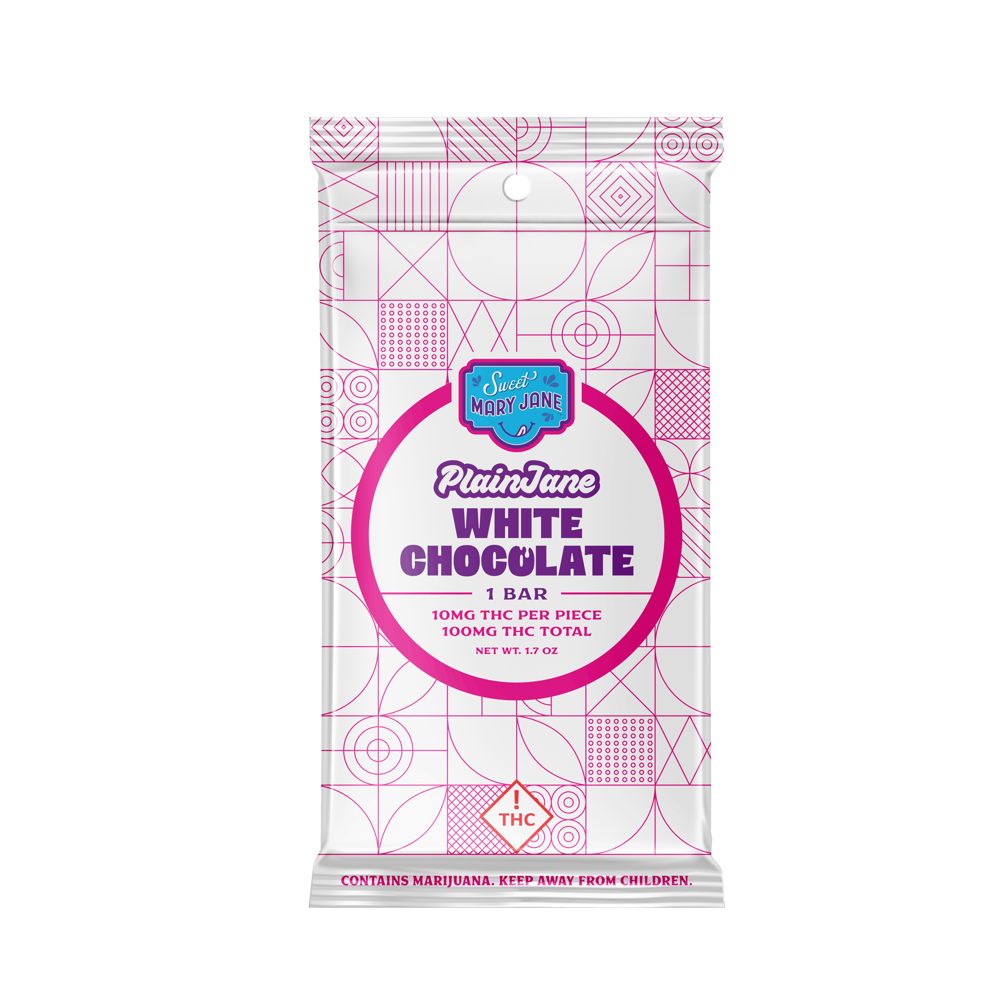 Photograph of product: SMJ | 100mg Chocolate Bar - White Chocolate