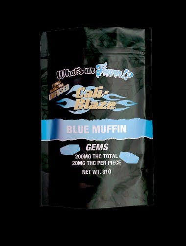 Photograph of product: (AU) BLUE MUFFIN GEMS - 200MG 10 PCS