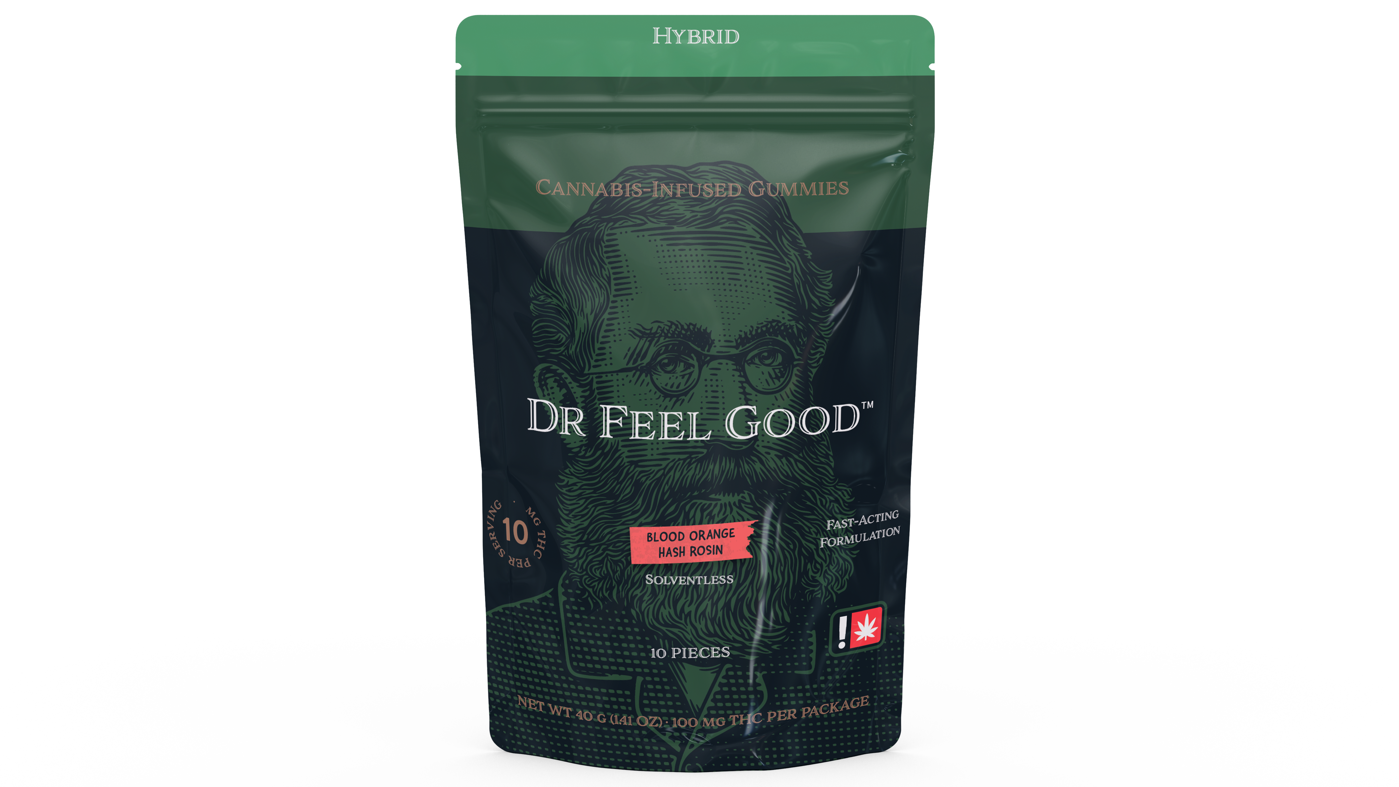 Photograph of product: Dr. Feel Good - Blood Orange (S) - Rosin Nano Gummies 10pc