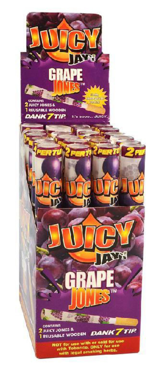Photograph of product: Juicy Jay's Pre-Rolled Cones w/ Wood Tip | 2pk - Grape
