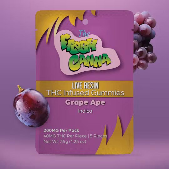 Photograph of product: Fresh Canna Live Resin 200MG Gummies Grape Ape