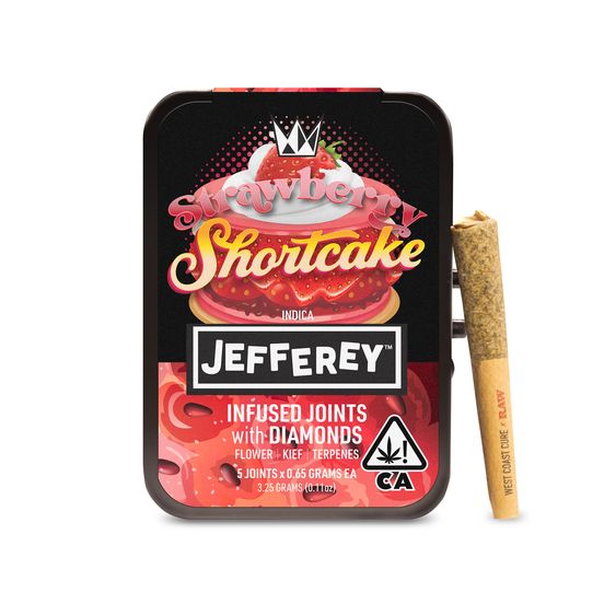 Photograph of product: Strawberry Shortcake - Jefferey Infused Joint .65g 5 Pack - 