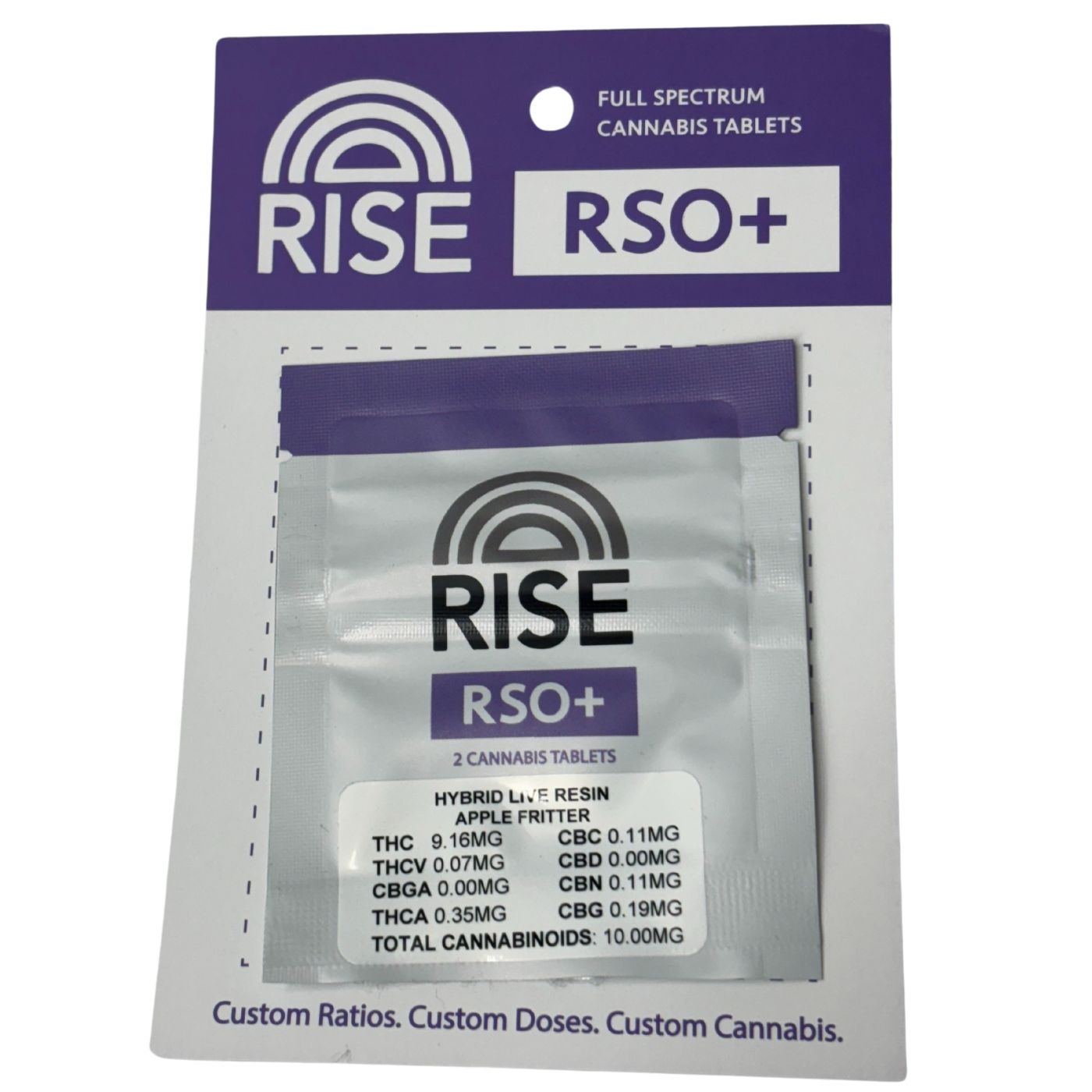 Photograph of product: Rise - RSO + Apple Fritter 2ct. Tablets