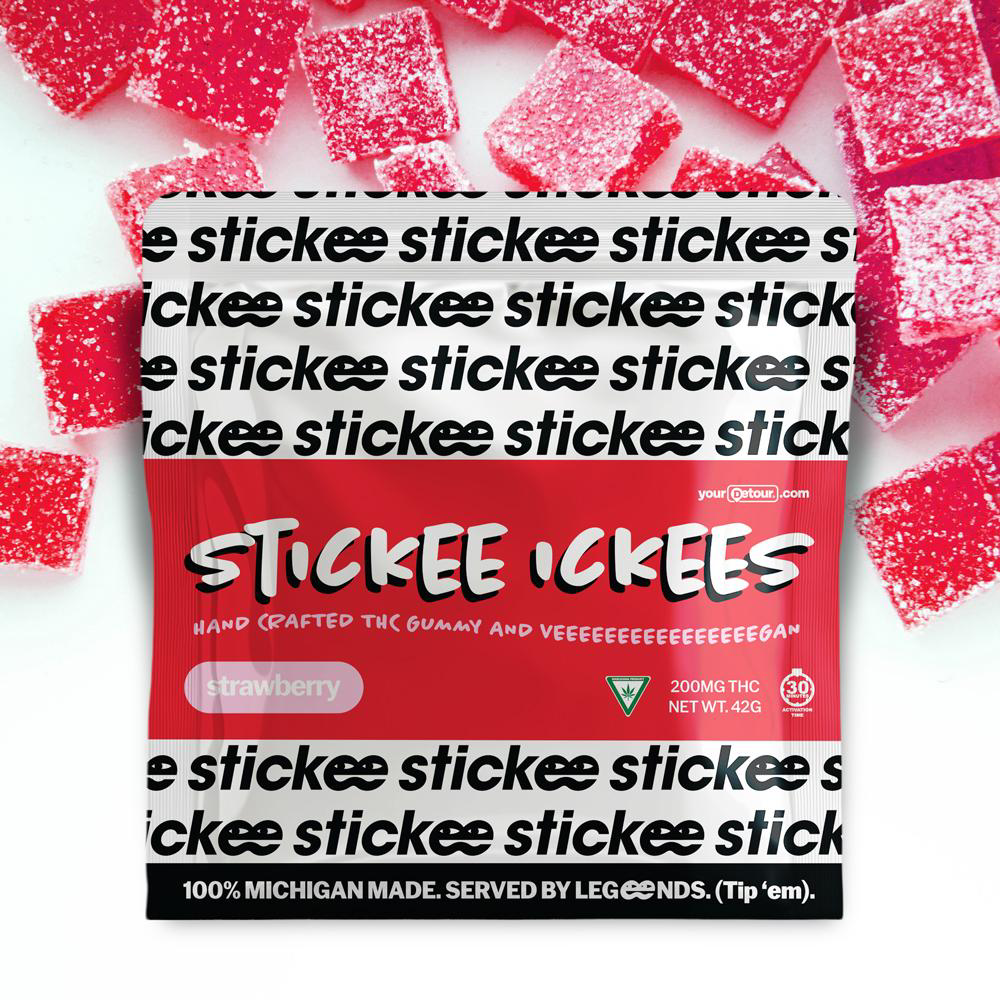 Photograph of product: Stickee-Ickee - Strawberry Gummies 200mg