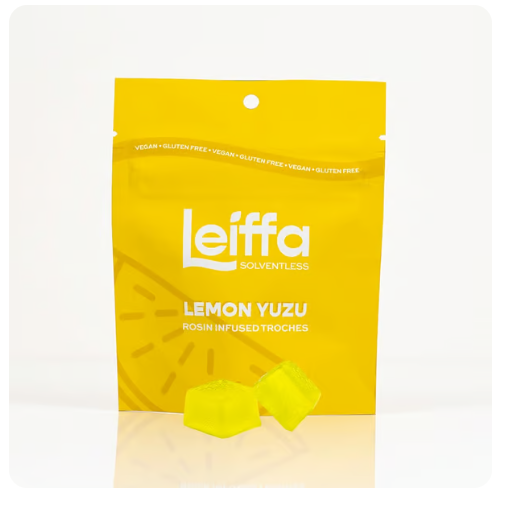 Photograph of product: Lemon Yuzu Live Rosin Troches 10mg/10pk (100mg)