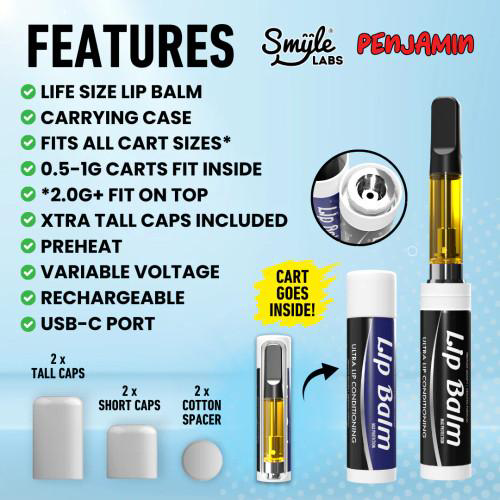 Photograph of product: SMYLE Labs | Lip Balm 400mAh 510 Thread Battery and Storage