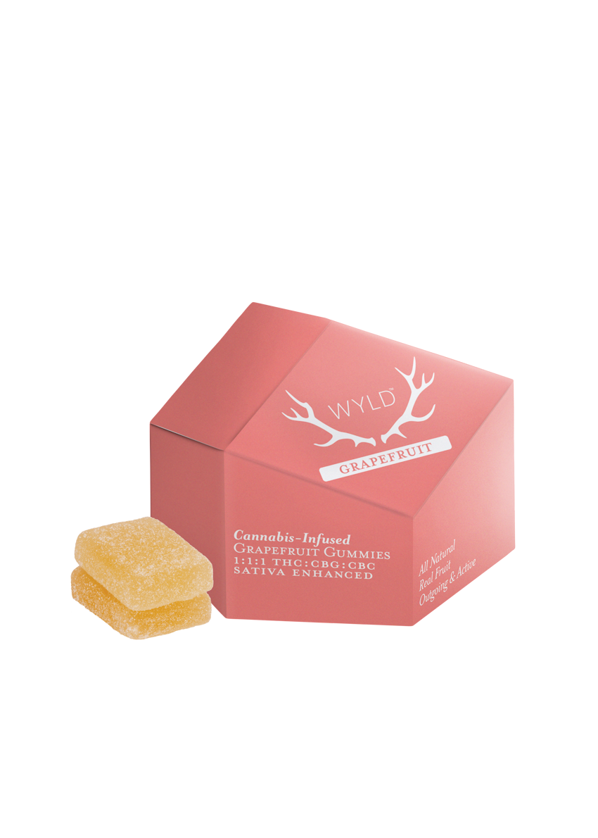 Photograph of product: Wyld | Grapefruit | 10 pack 100mg | 1:1:1 TH-oui:CBG:CBC
