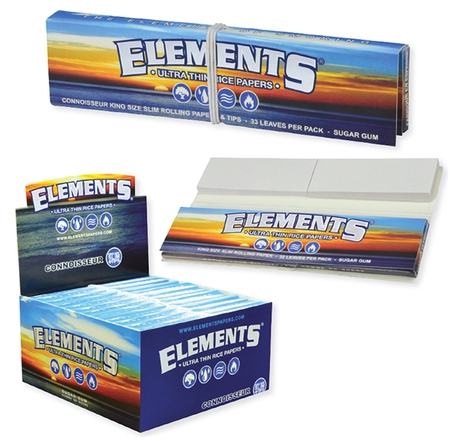Photograph of product: Elements Connoisseur Rolling Papers with Tips King Size 32-pk