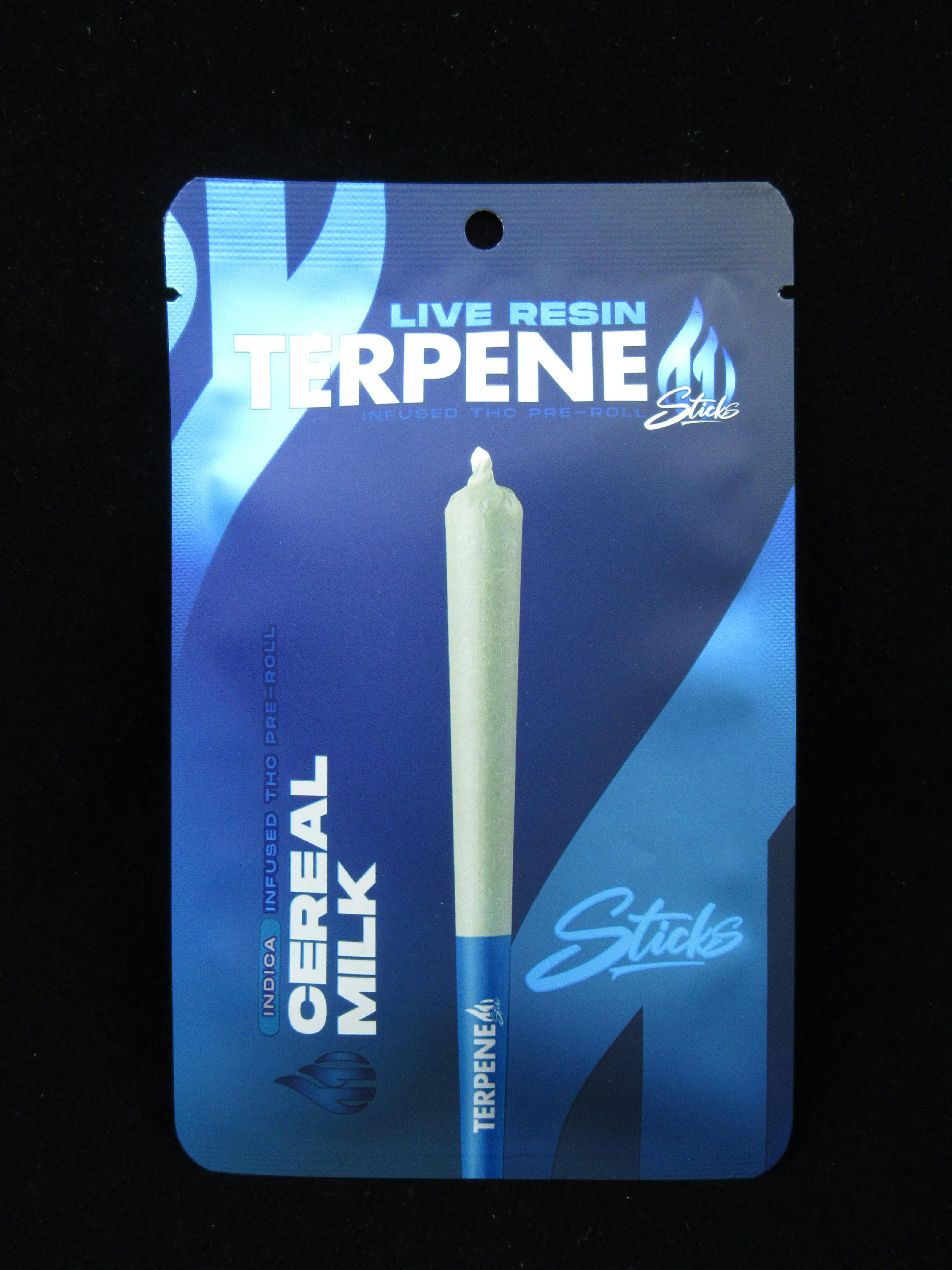 Photograph of product: Cereal Milk 1.2g Live Resin Infused Pre-Roll | Terpene Sticks