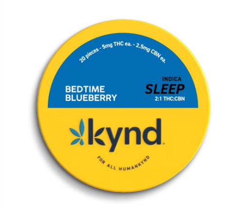 Photograph of product: Kynd 2:1 Bedtime Blueberry 100mg 20pk Gummies