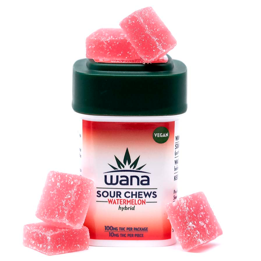 Photograph of product: Wana Watermelon Hybrid THC Chews | 10mg (10ct)