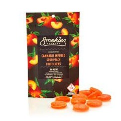 Photograph of product: Smokiez Oui'd Sour Peach Gummies 100mg