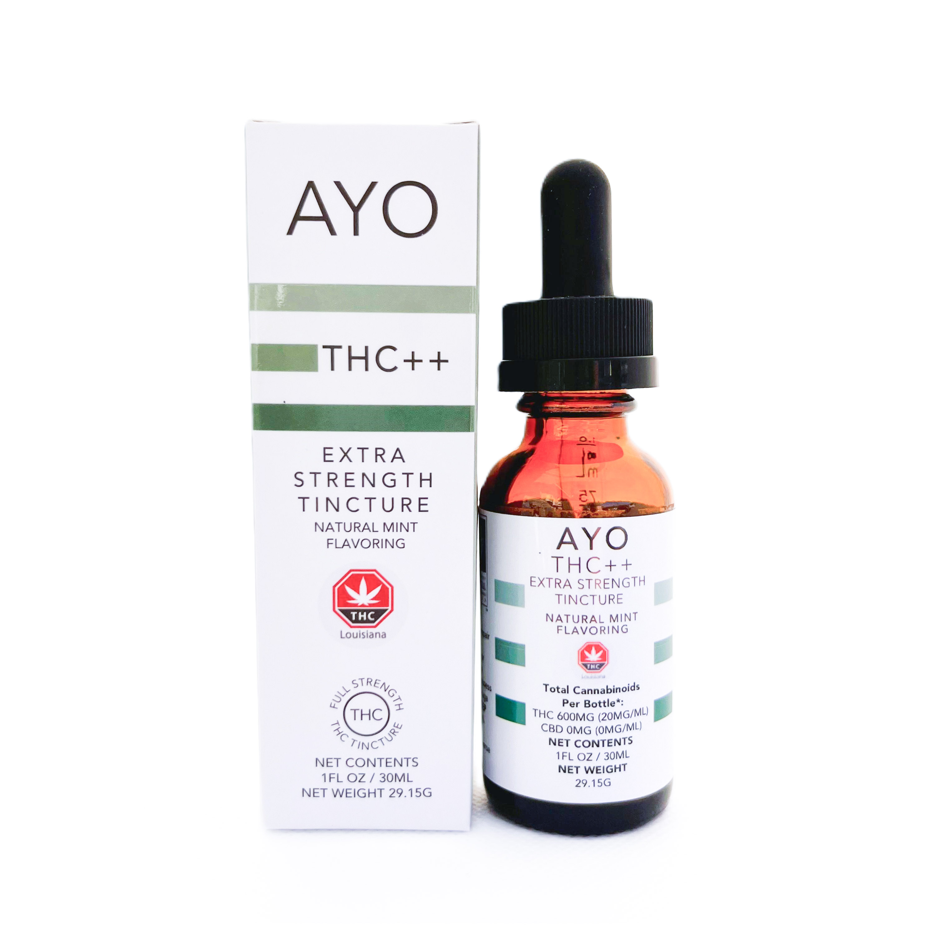 Photograph of product: Ayo: Tincture | TH-oui++ | Mint | 600mg | 30mL