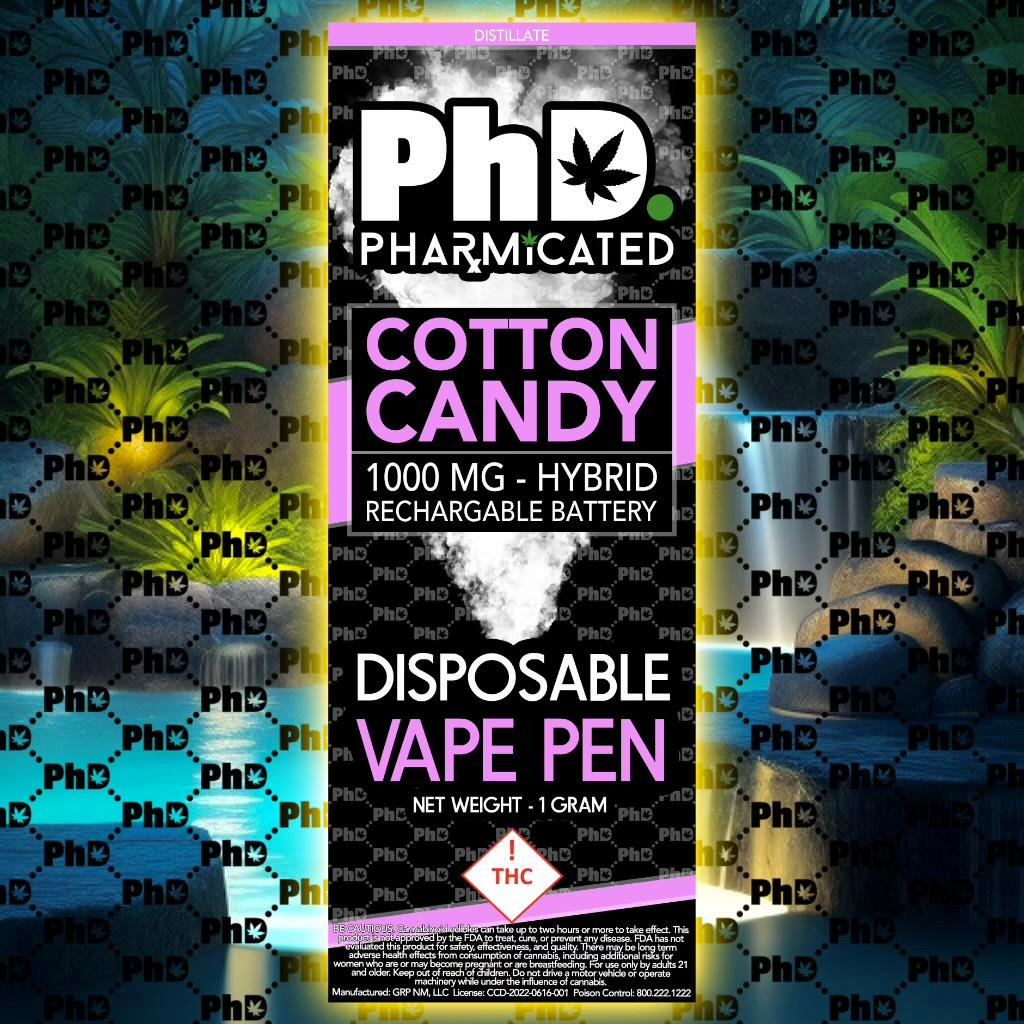 Photograph of product: PhD - 1g Cart - Cotton Candy