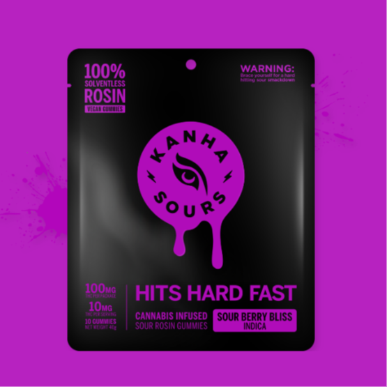Photograph of product: Kanha | Sour Berry Bliss Fast Acting Rosin Gummies 10Pk - Indica