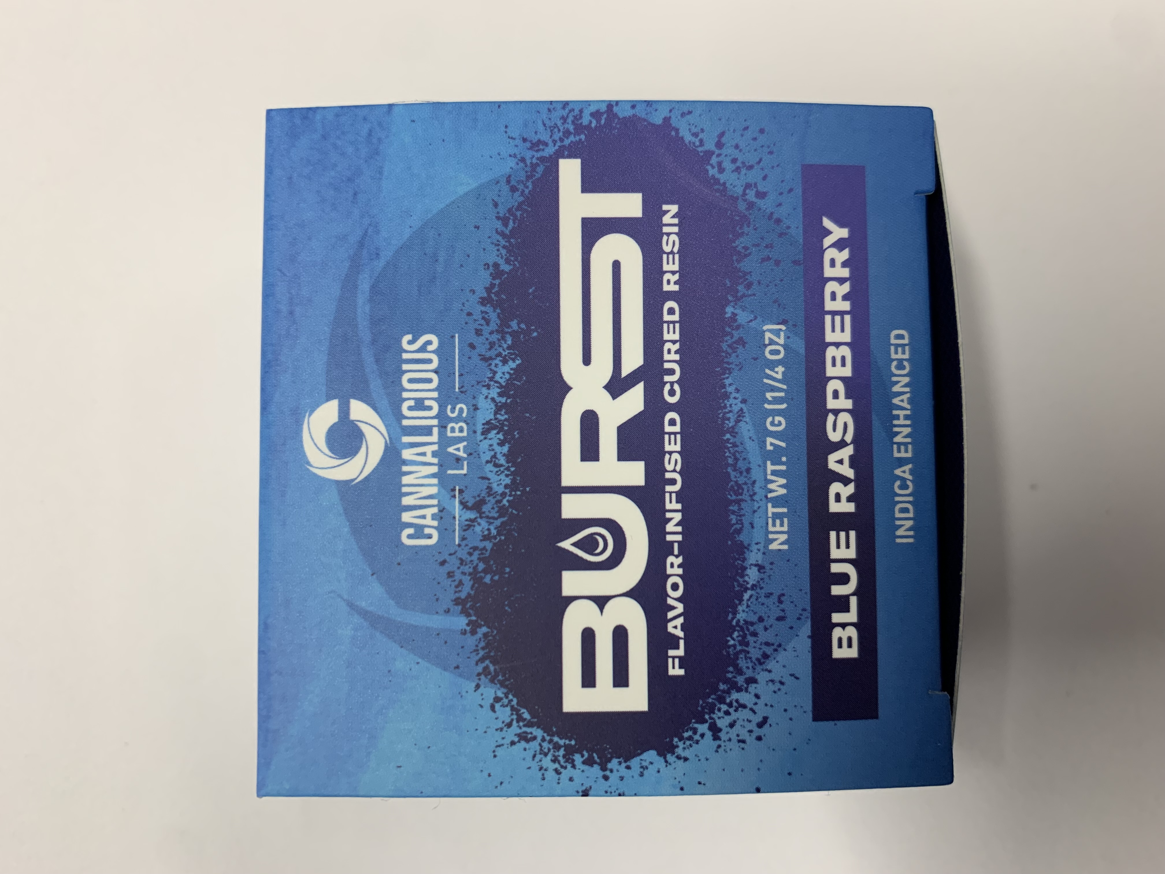 Photograph of product: Baller Bucket - Cannalicious -Burst Blue Raspberry - (Oui'd Hybrid) - 72.39% TH-oui