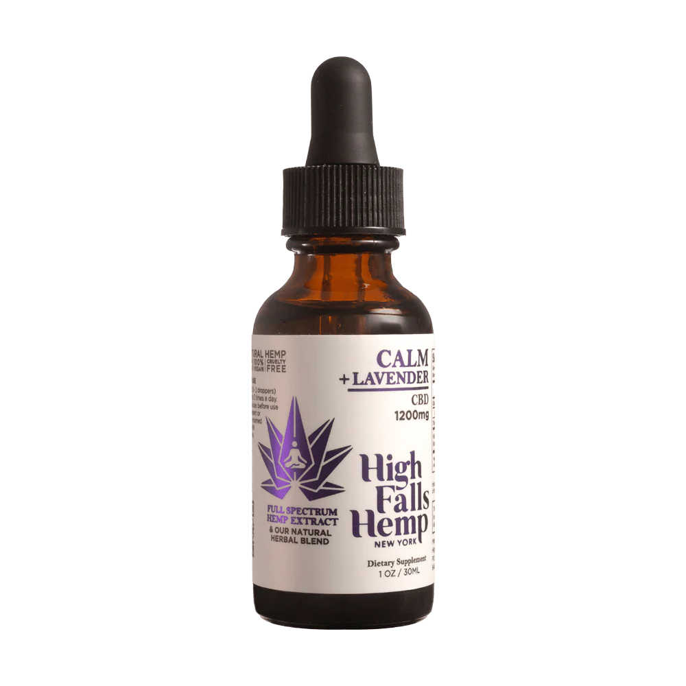 Photograph of product: Oral Liquids | High Falls Hemp | Calm + Lavender Full Spectrum CBD Hemp Tincture | 1200mg