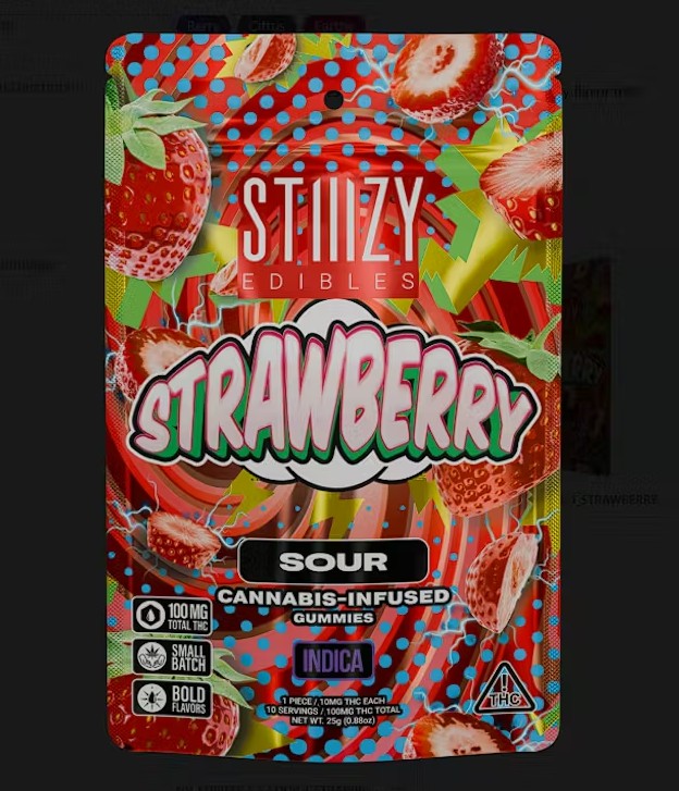 Photograph of product: (74907) Sour Strawberry Gummies 10Pk