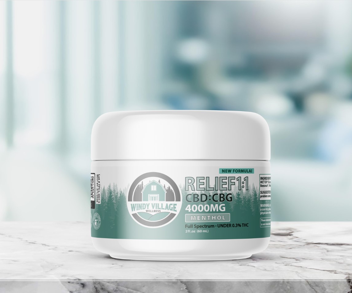 Photograph of product: CBD Salve | Relief | Menthol | 1:1 CBD : CBG | 2oz