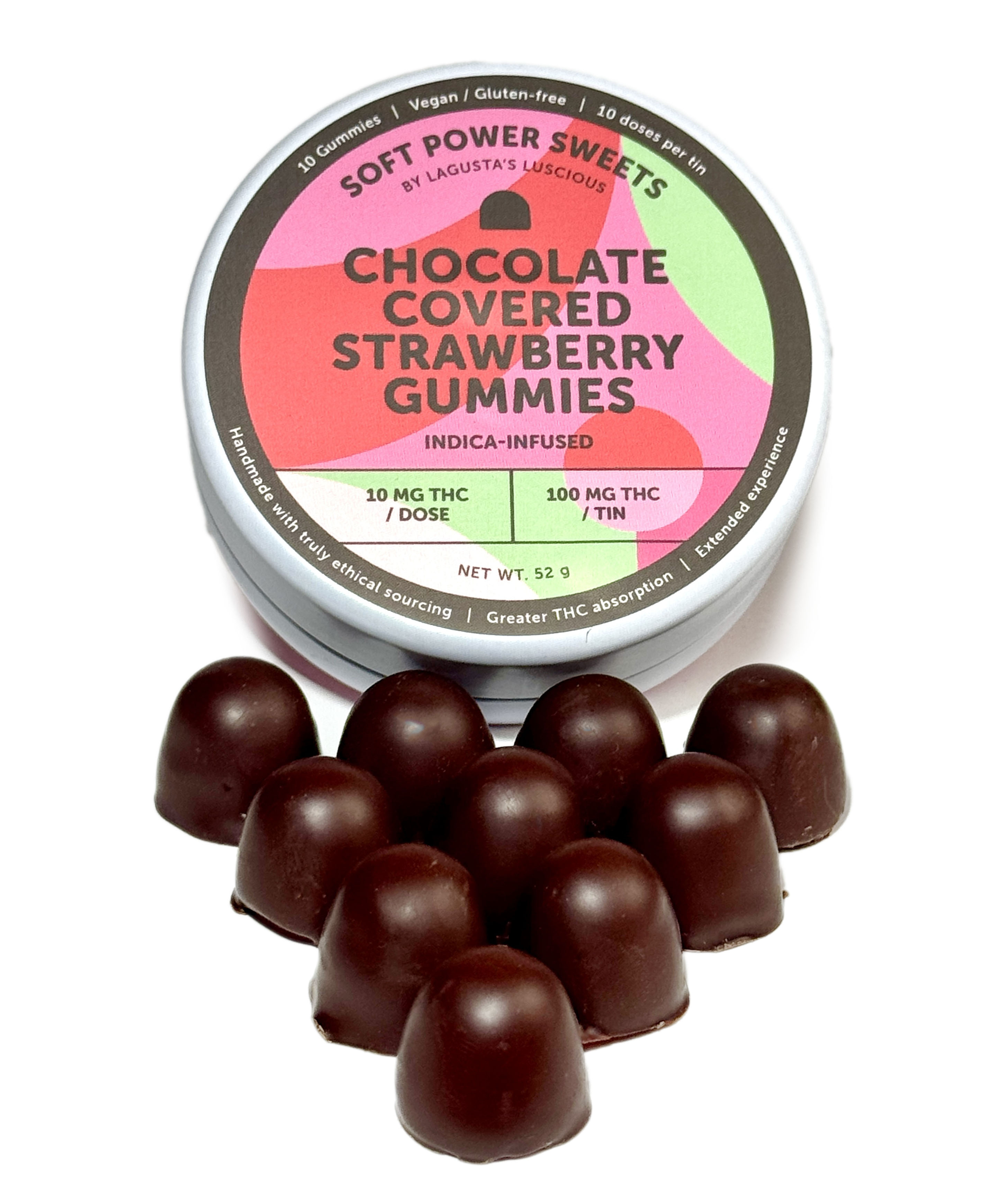 Photograph of Product: Chocolate Covered Strawberry Gummies | 100mg