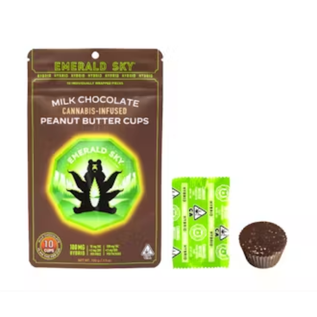 Photograph of product: Emerald Sky - Peanut Butter Cups (Hybrid) Edible 100mg