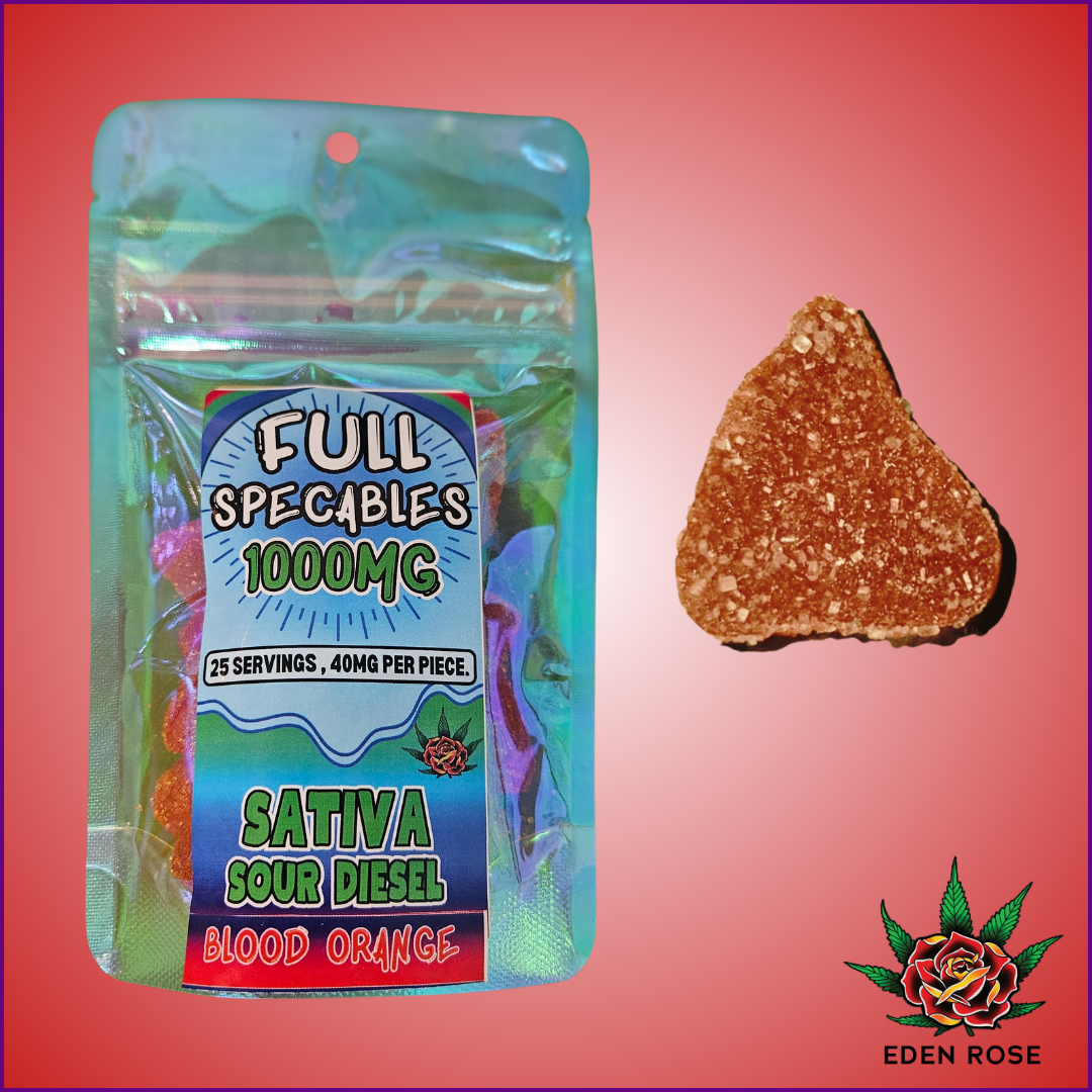 Photograph of Product: Eden Rose- Gummy-Full Specables-Blood Orange Sour Diesel