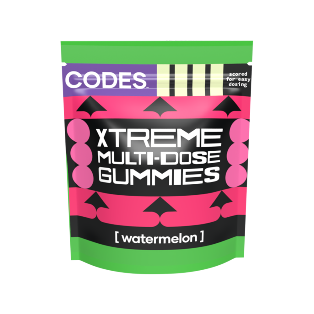 Photograph of product: Codes: Xtreme Multi-Dose Gummies | Watermelon | 1000mg | 10pk