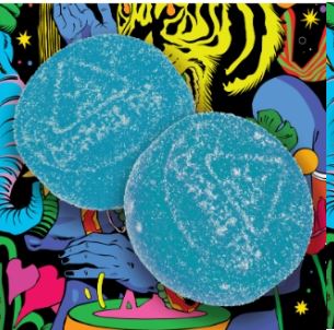 Photograph of product: 5mg Blazin' Blue Raspberry Gummies 20pk