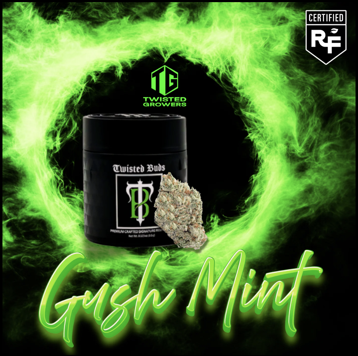 Photograph of product: Gush Mint |  | Flower | Twisted Growers - 1g