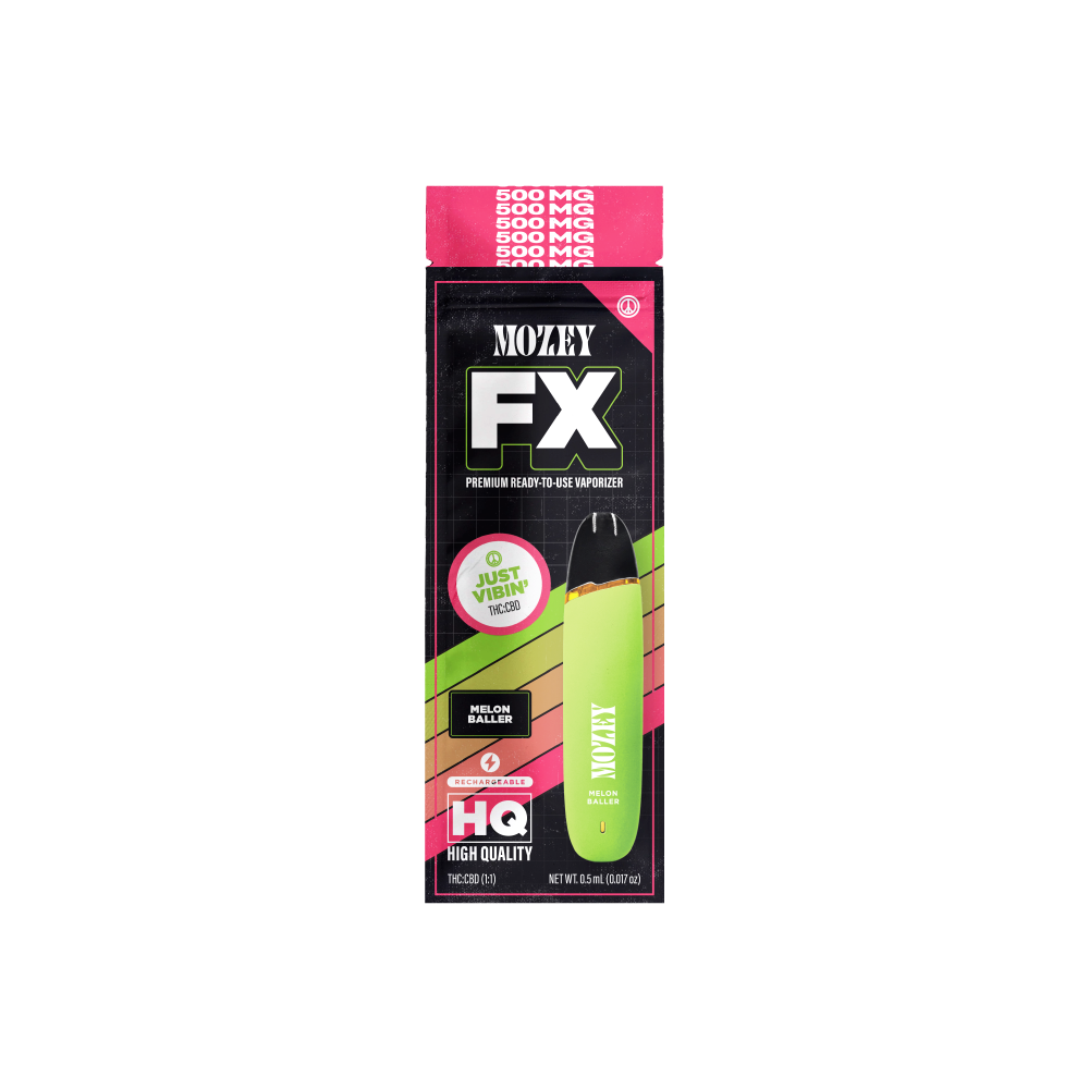Photograph of product: Melon Baller 1:1 TH-oui:CBD | 0.5g | Disposable Vape | Mozey FX