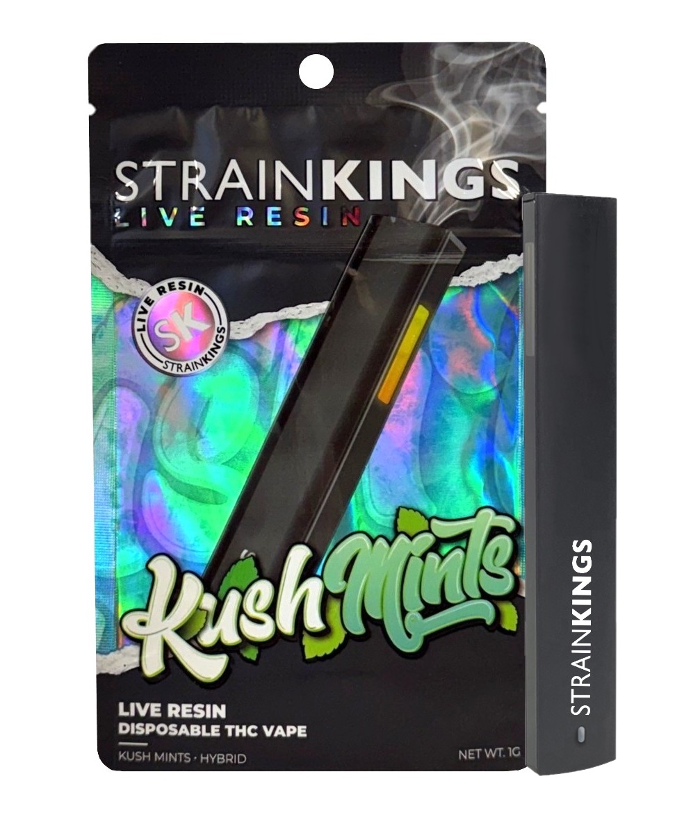 Photograph of product: Strain Kings Kush Mints Live Resin All-In-One Vape Rec