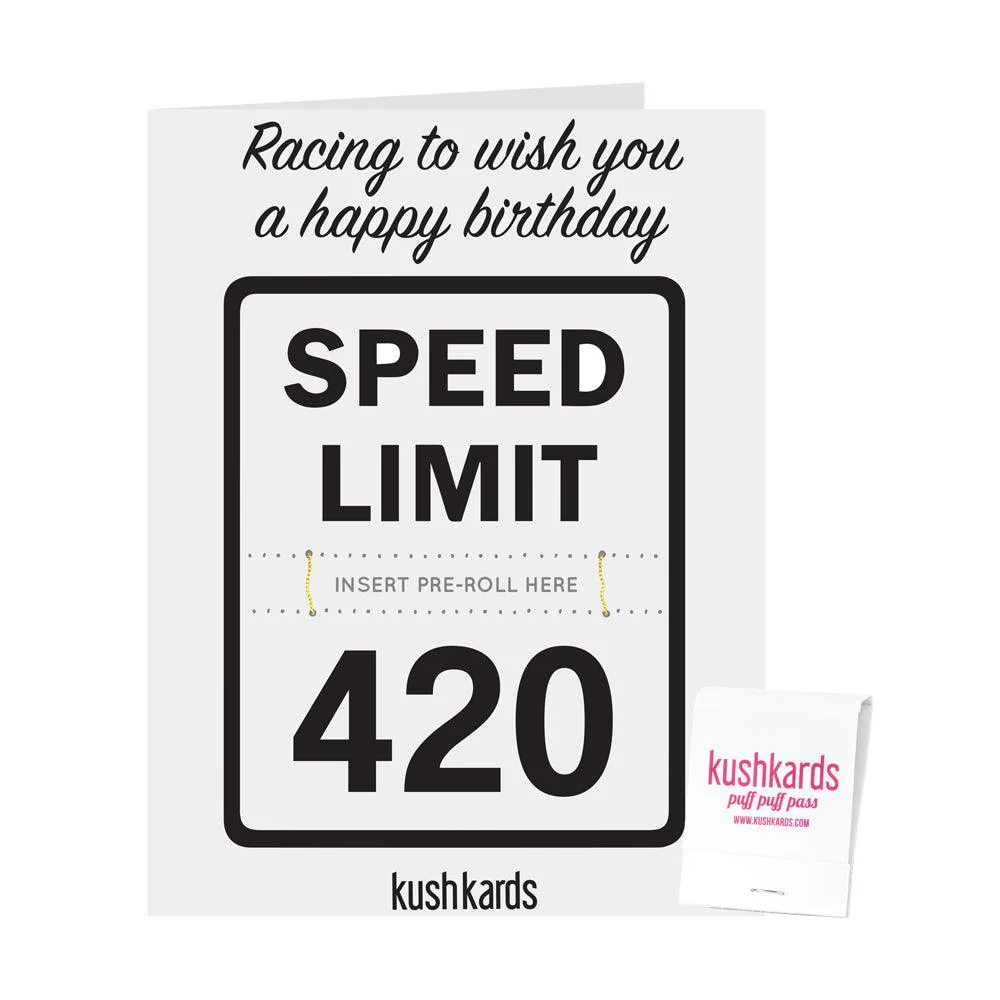 Photograph of product: Kush Kard 420 Speed Limit Matchbook Greeting Card