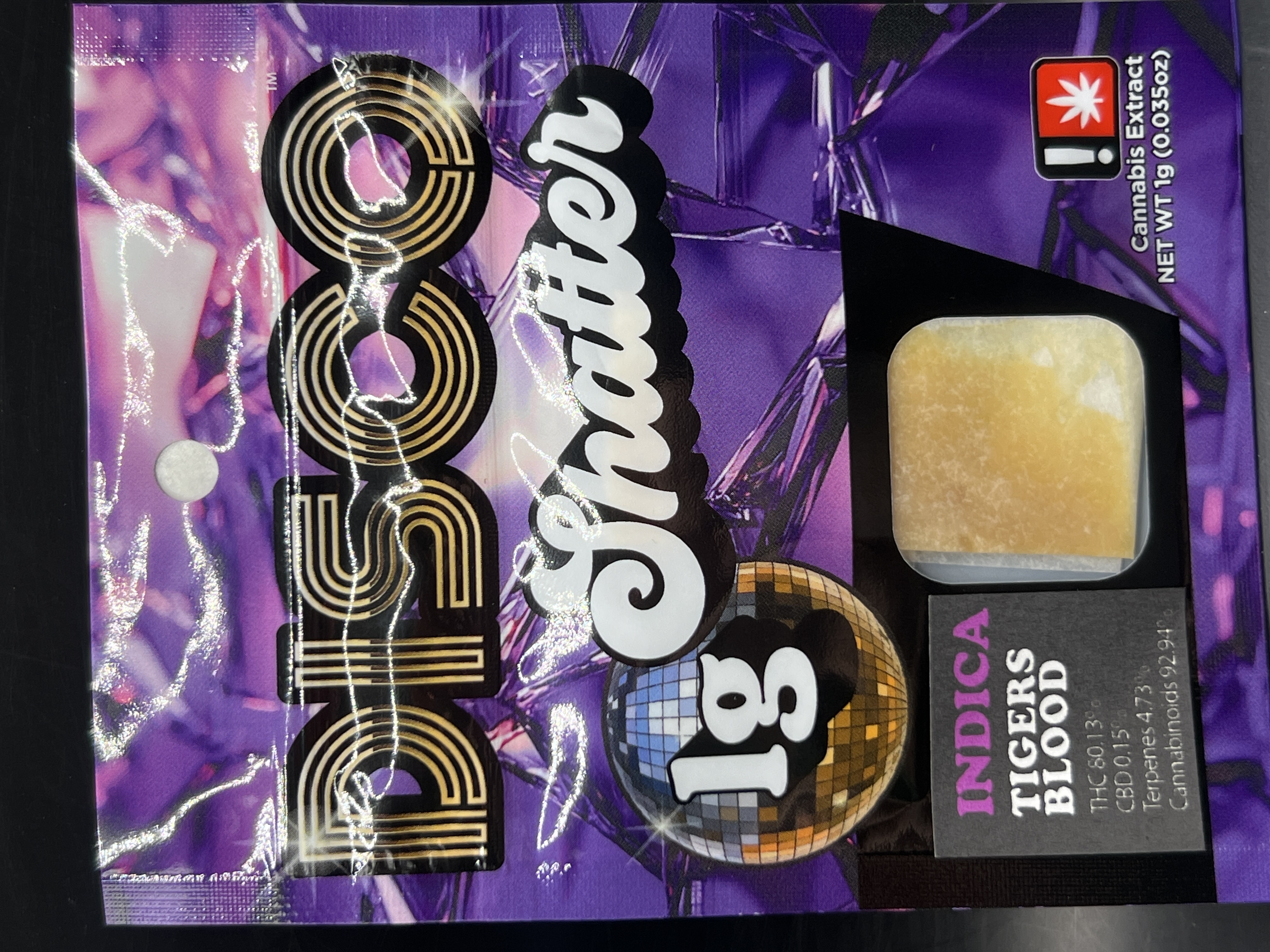Photograph of product: Disco Dabs Tiger's Blood Shatter