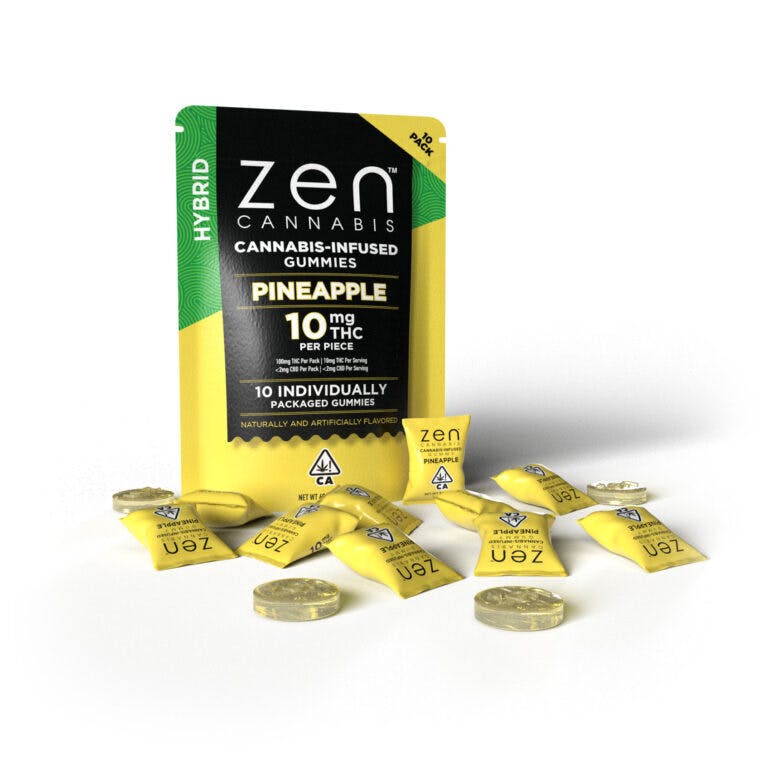 Photograph of product: Zen - Pineapple Hybrid Gummies 100mg [ALL TAXES INCLUDED]