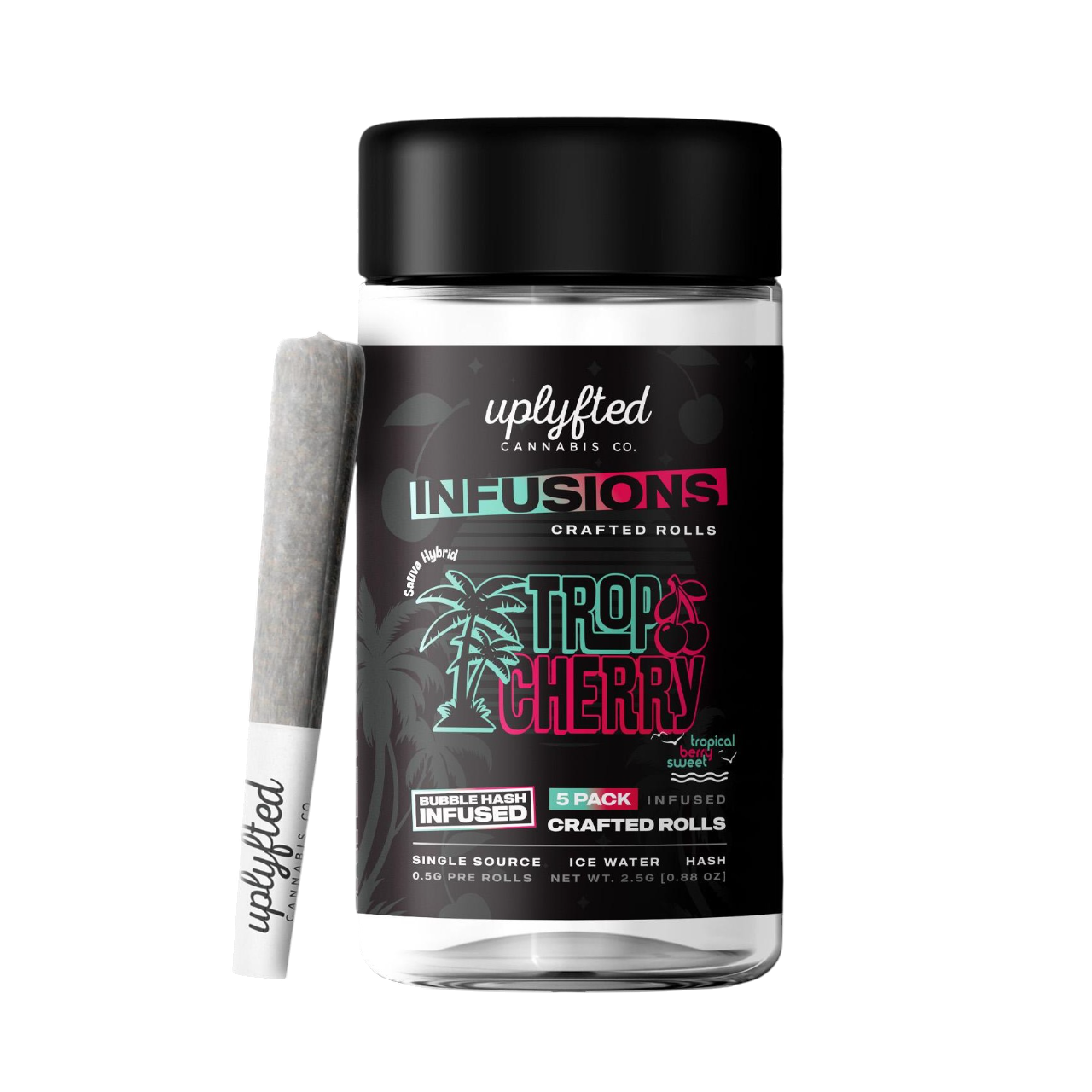 Photograph of product: Uplyfted Trop Cherry Bubble au chocolat Infused Pre-Roll 5-Pack | 5 x 0.5g